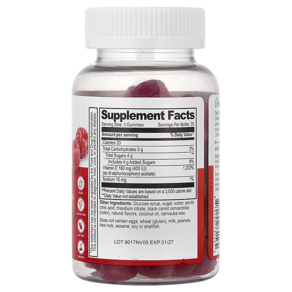 Alternative view of Lifeable, Vitamin E Gummies, Berry, 60 Gummies (60 mg per Gummy)