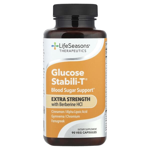 LifeSeasons, Therapeutics, Glucose Stabili-T® With Berberine HCl, 90 Veg Capsules 3 LifeSeasons, Therapeutics, Glucose Stabili-T® With Berberine HCl, 90 Veg Capsules