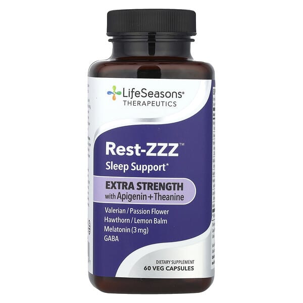 LifeSeasons, Therapeutics, Rest-ZZZ™ With Apigenin +Theanine, 60 Veg Capsules