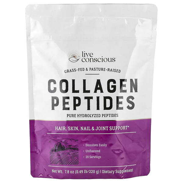 Live Conscious, Collagen Peptides, Unflavored, 7.8 oz (220 g) 5 Live Conscious, Collagen Peptides, Unflavored, 7.8 oz (220 g)