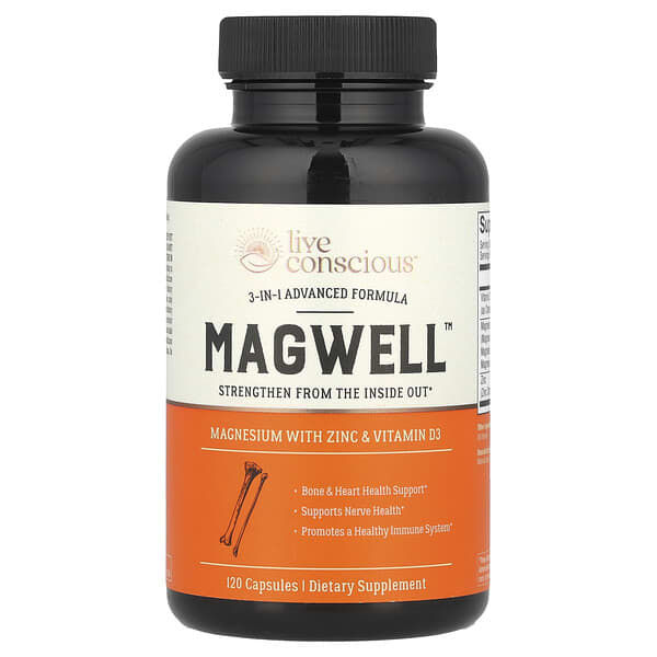 Live Conscious, MagWell™, 3-in-1 Advanced Formula, 120 Capsules