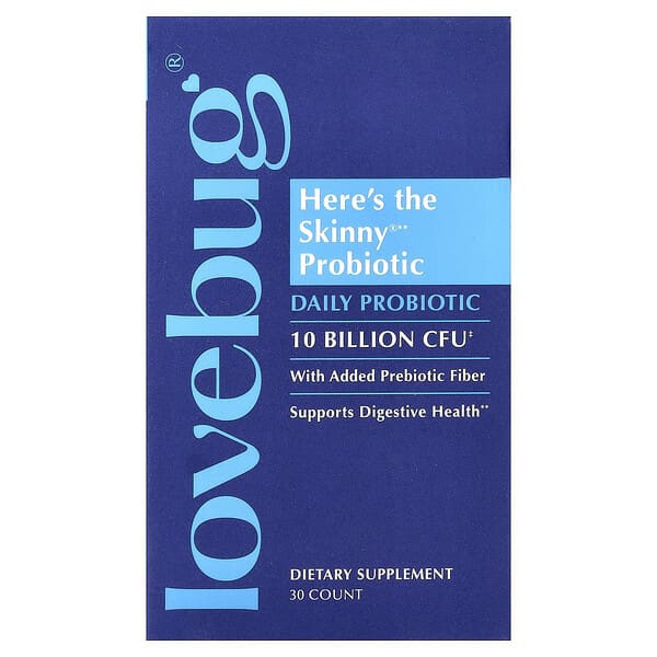 LoveBug Probiotics, Here's The Skinny® Probiotic, 30 Tablets