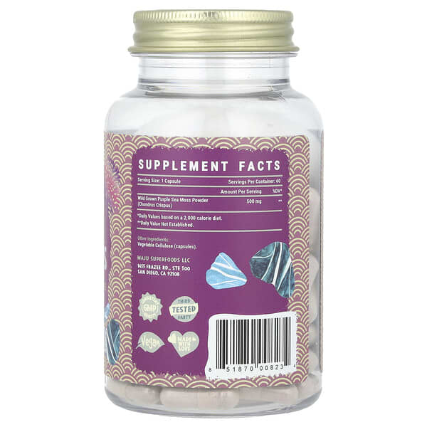 Alternative view of Maju Superfoods, Purple Sea Moss, 60 Capsules (500 mg per Capsule)