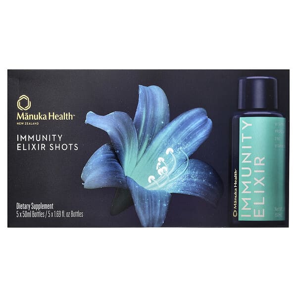 Manuka Health, Immunity Elixir Shots, 5 Bottles, 1.69 fl oz (50 ml) Each
