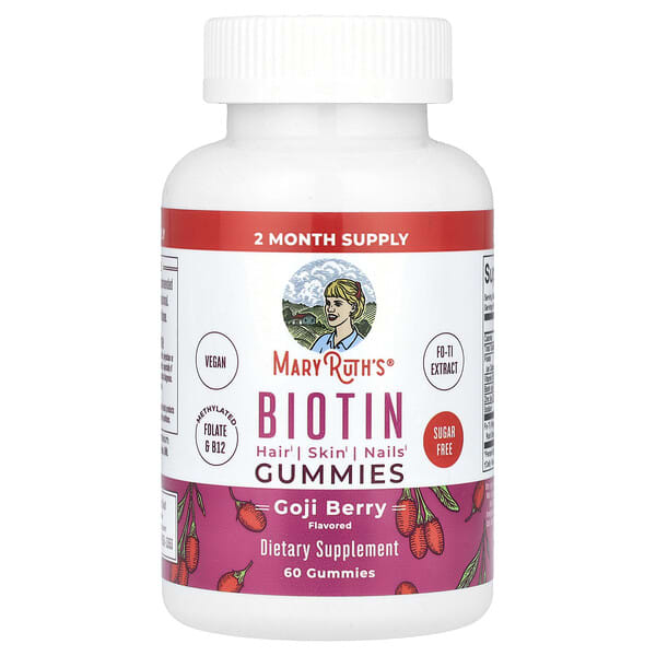 MaryRuth's, Biotin Gummies, Goji Berry, 60 Gummies