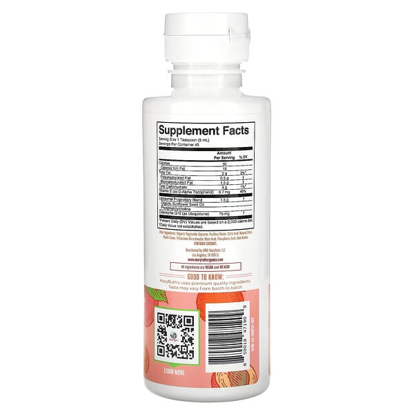 Alternative view of MaryRuth's, CoQ10 Liposomal, Citrus Peach, 7.6 fl oz (225 ml)