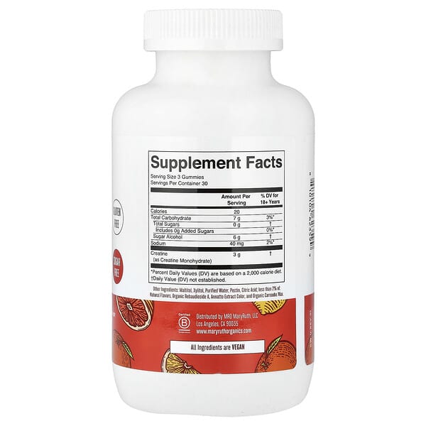 MaryRuth's, Creatine Gummies, Tangerine Citrus, 90 Gummies 2 MaryRuth's, Creatine Gummies, Tangerine Citrus, 90 Gummies - Ảnh 2