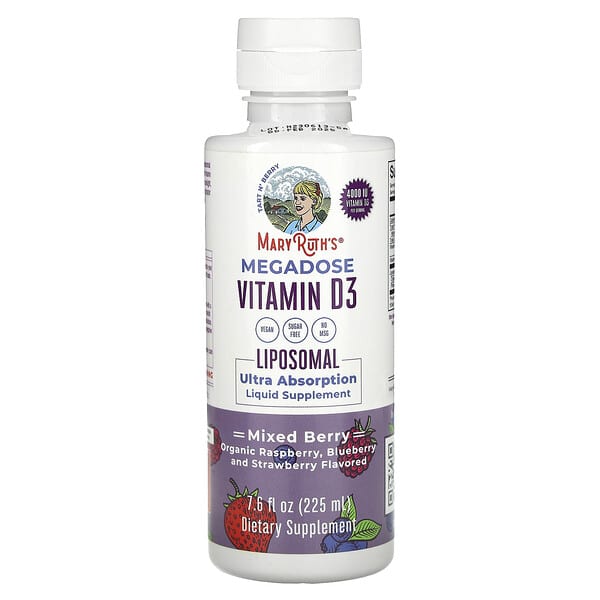 MaryRuth's, Megadose Vitamin D3, Liposomal, Mixed Berry, 4,000 IU, 7.6 fl oz (225 ml)