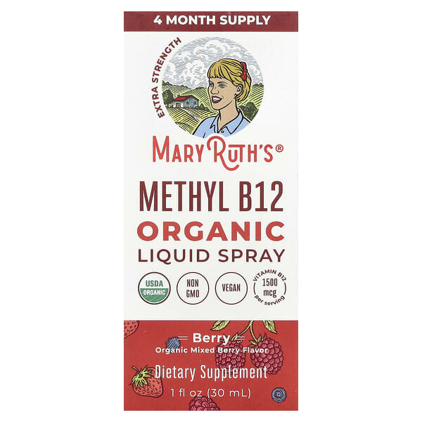 MaryRuth's, Organic Methyl B12 Liquid Spray, Berry, 1,500 mcg, 1 fl oz (30 ml)