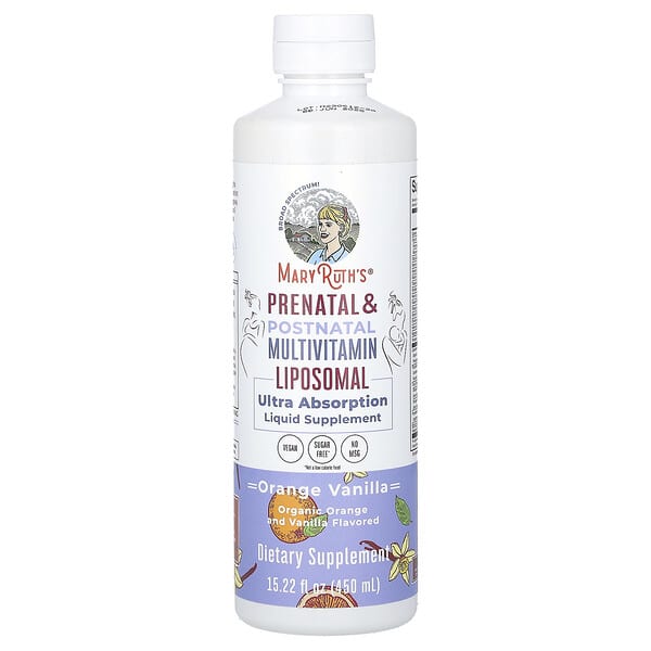 MaryRuth's, Prenatal & Postnatal Multivitamin Liposomal, Orange Vanilla, 15.22 fl oz (450 ml)