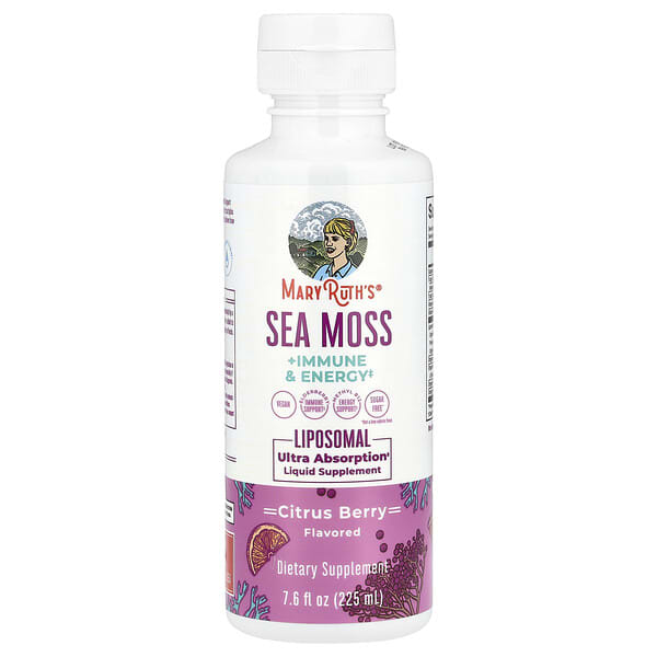 MaryRuth's, Sea Moss + Immune & Energy Liposomal, Citrus Berry, 7.6 fl oz (225 ml) 4 MaryRuth's, Sea Moss + Immune & Energy Liposomal, Citrus Berry, 7.6 fl oz (225 ml)