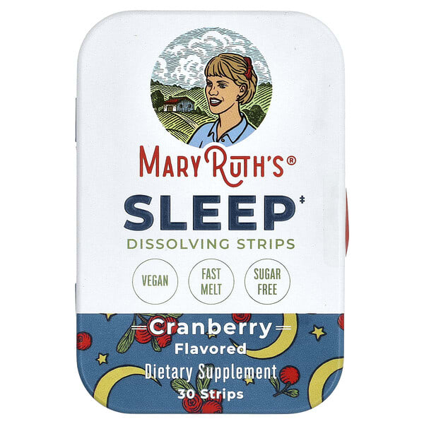 MaryRuth's, Sleep Dissolving Strips, Cranberry, 30 Strips