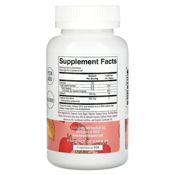 Alternative view of MaryRuth's, Spirulina Gummies, Strawberry Lemonade, 90 Gummies