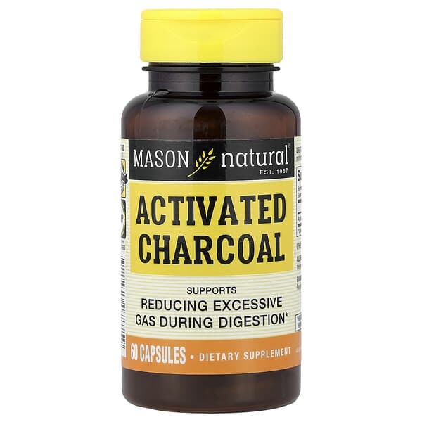 Mason Natural, Activated Charcoal, 60 Capsules (260 mg per Capsule)