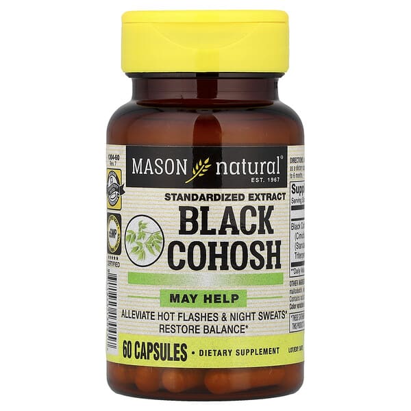 Mason Natural, Black Cohosh, Standardized Extract, 60 Capsules (40 mg per Capsule)