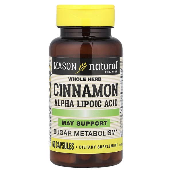 Mason Natural, Cinnamon Alpha Lipoic Acid, 60 Capsules