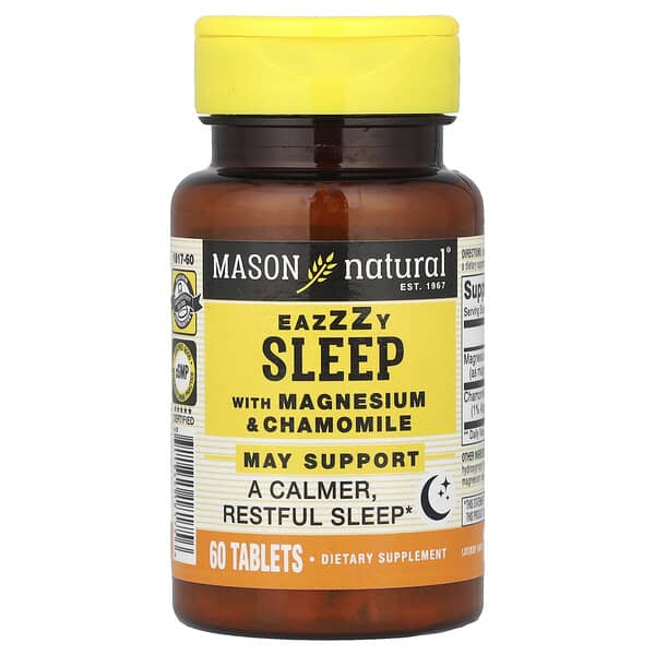 Mason Natural, Eazzzy Sleep, with Magnesium & Chamomile, 60 Tablets