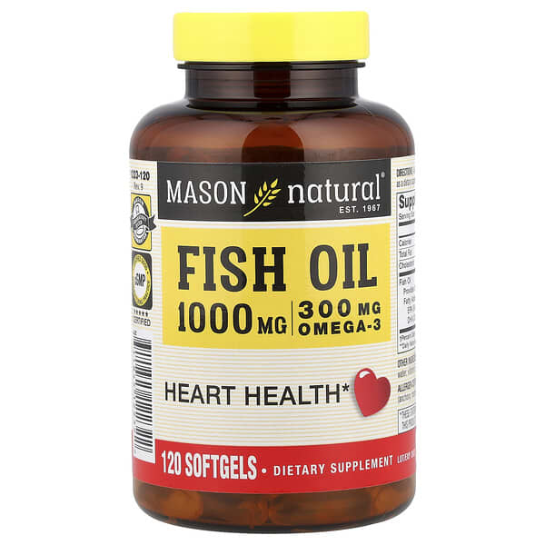 Mason Natural, Fish Oil, 1,000 mg, 120 Softgels