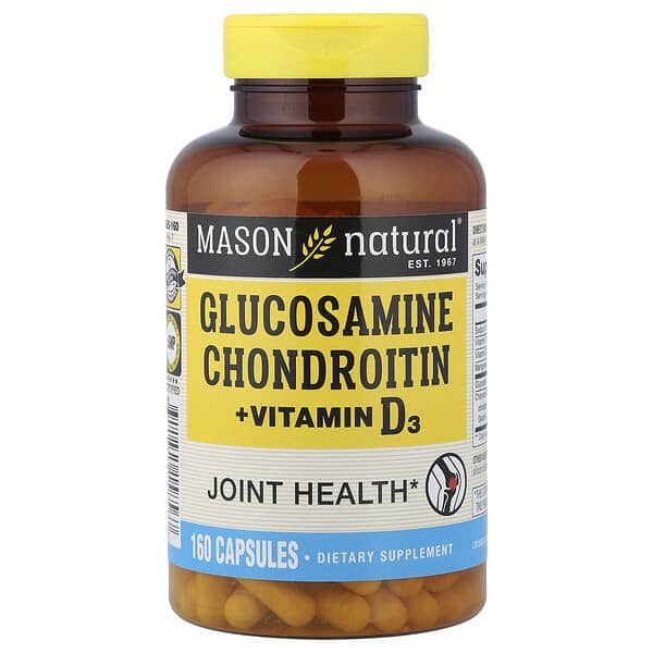 Mason Natural, Glucosamine Chondroitin + Vitamin D3, 160 Capsules