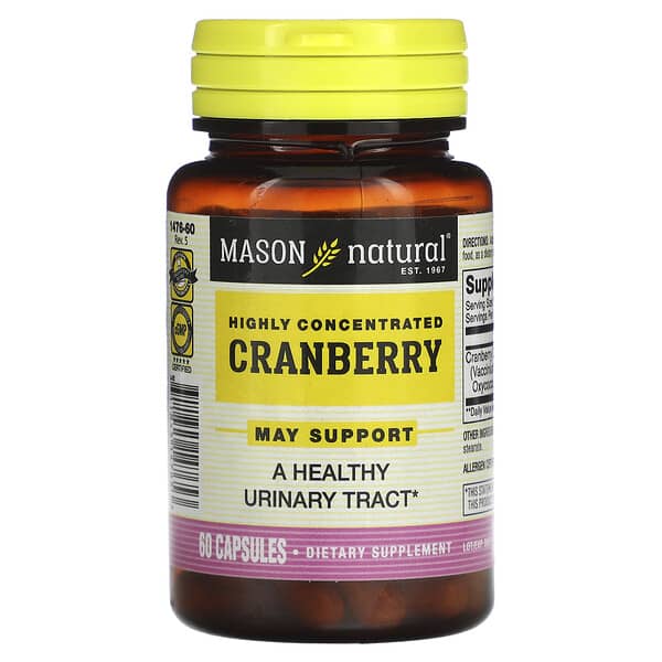 Mason Natural, Highly Concentrated Cranberry, 60 Capsules (450 mg per Capsule)