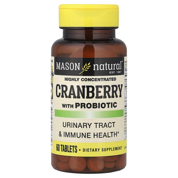 Mason Natural, Highly Concentrated Cranberry with Probiotic, 60 Tablets