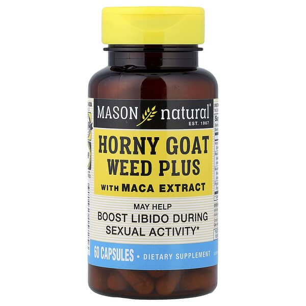 Mason Natural, Horny Goat Weed Plus With Maca Extract, 60 Capsules