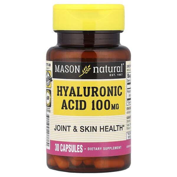 Mason Natural, Hyaluronic Acid, 100 mg, 30 Capsules
