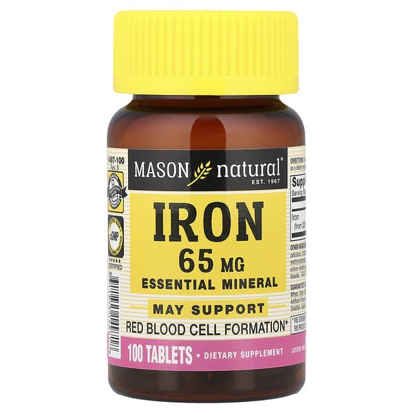 Mason Natural, Iron, 65 mg, 100 Tablets