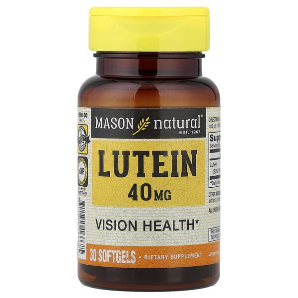 Mason Natural, Lutein, 40 mg, 30 Softgels