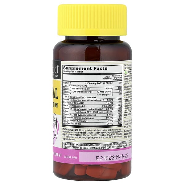 Alternative view of Mason Natural, Masonatal Prenatal Formulation, 100 Tablets