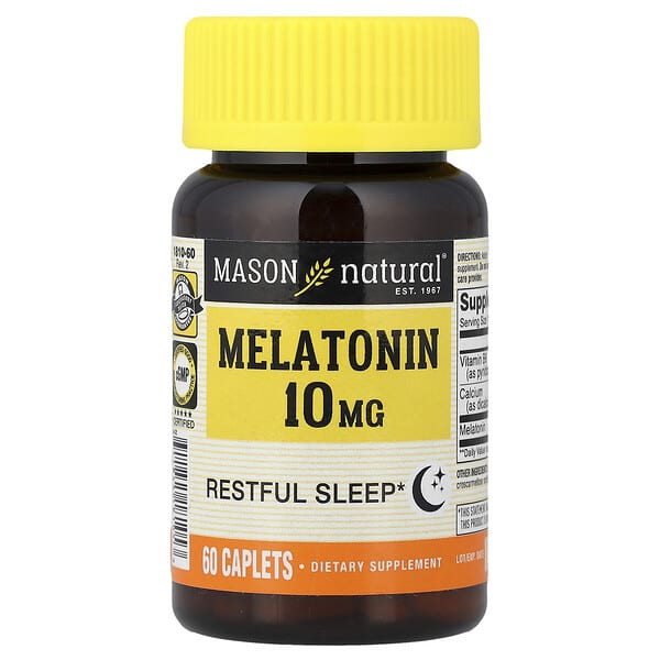 Mason Natural, Melatonin, 10 mg, 60 Caplets