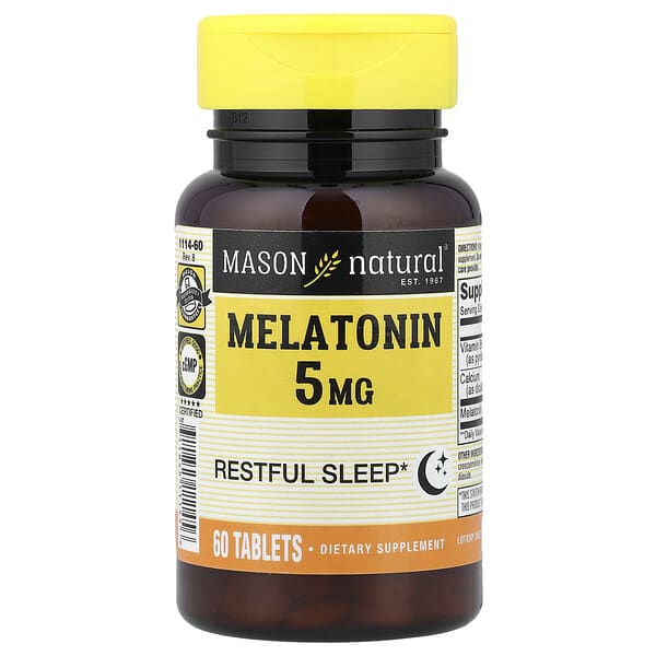 Mason Natural, Melatonin, 5 mg, 60 Tablets