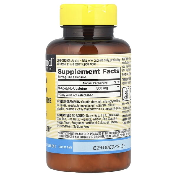 Alternative view of Mason Natural, NAC, 500 mg, 60 Capsules