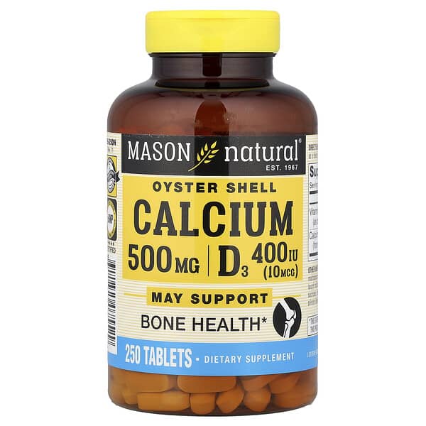 Mason Natural, Oyster Shell Calcium Plus D3, 250 Tablets
