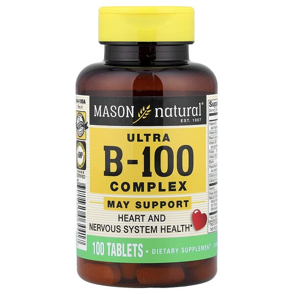 Mason Natural, Ultra B-100 Complex, 100 Tablets
