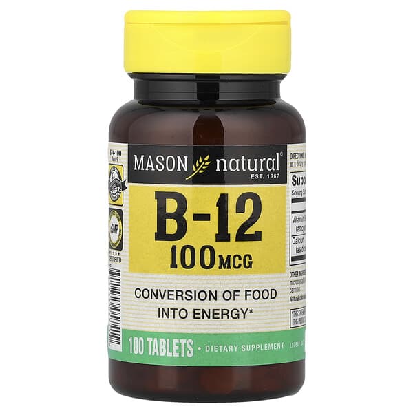 Mason Natural, Vitamin B-12, 100 Tablets