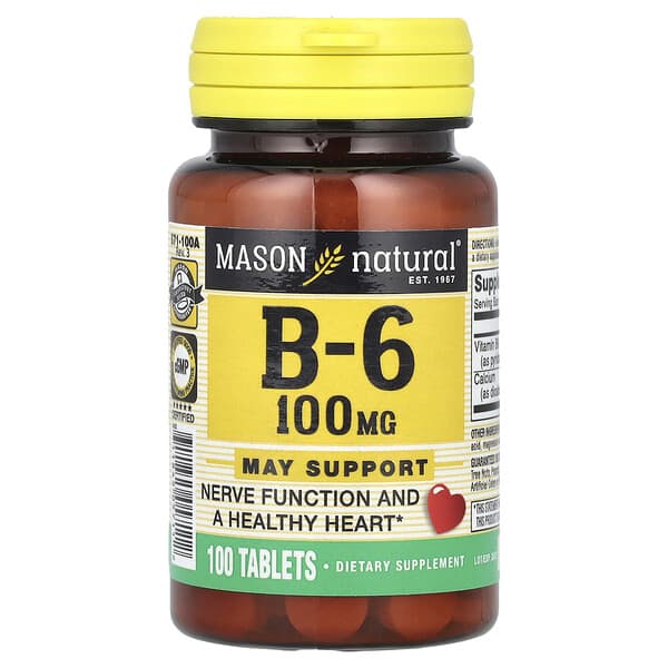 Mason Natural, Vitamin B6, 100 Tablets