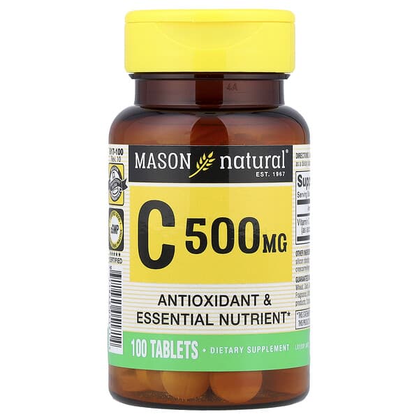 Mason Natural, Vitamin C, 500 mg, 100 Tablets