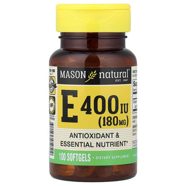 Mason Natural, Vitamin E, 180 mg (400 IU), 100 Softgels
