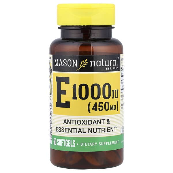 Mason Natural, Vitamin E, 450 mg (1,000 IU), 50 Softgels