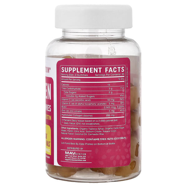 Alternative view of MAV Nutrition, Collagen Gummies with Biotin, Sweet Lemon, 60 Gummies