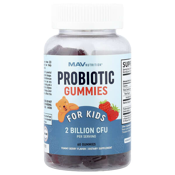 MAV Nutrition, Probiotic Gummies, For Kids, Yummy Berry, 60 Gummies
