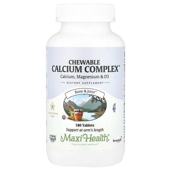Maxi Health, Chewable Calcium Complex™, Natural Vanilla , 180 Tablets