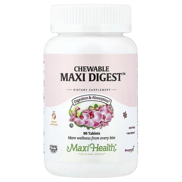 Maxi Health, Chewable Maxi Digest™, Natural Fruit, 90 Tablets