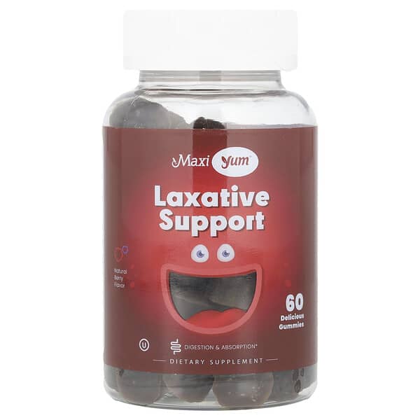 Maxi Health, Laxative Support Gummies, Natural Berry, 60 Delicious Gummies