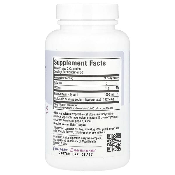 Alternative view of Maxi Health, Maxi Collagen H.A.™, 1,000 mg, 90 Maxicaps (333 mg per Capsule)