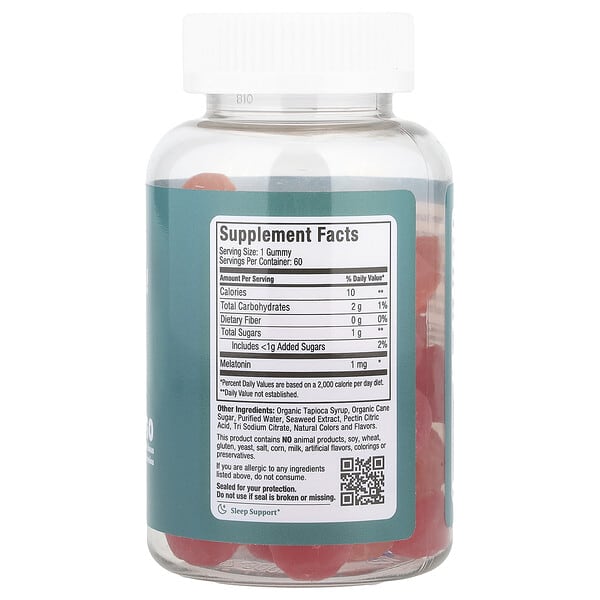 Alternative view of Maxi Health, Mel-O-Licious! Gummies, Natural Cherry & Orange, 1 mg, 60 Gummies