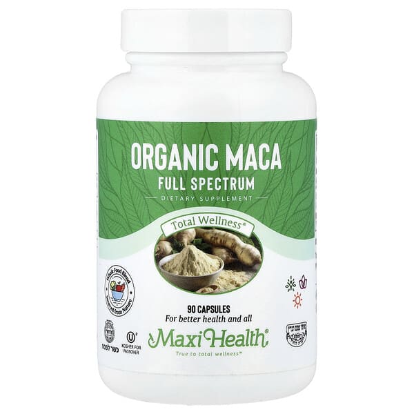 Maxi Health, Organic Maca, Full Spectrum, 90 Capsules (600 mg per Capsule)