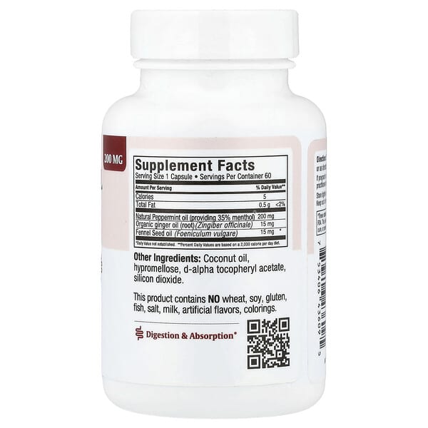 Alternative view of Maxi Health, Peppermint Oil, 60 Liquid Delayed Release Caps