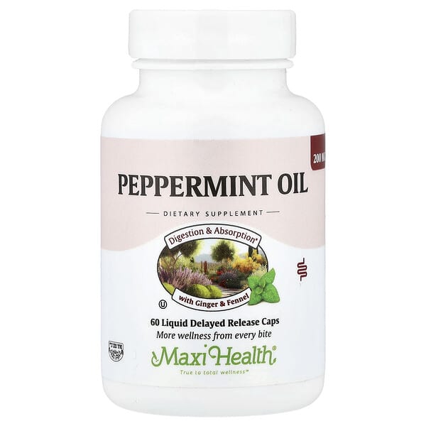 Maxi Health, Peppermint Oil, 60 Liquid Delayed Release Caps